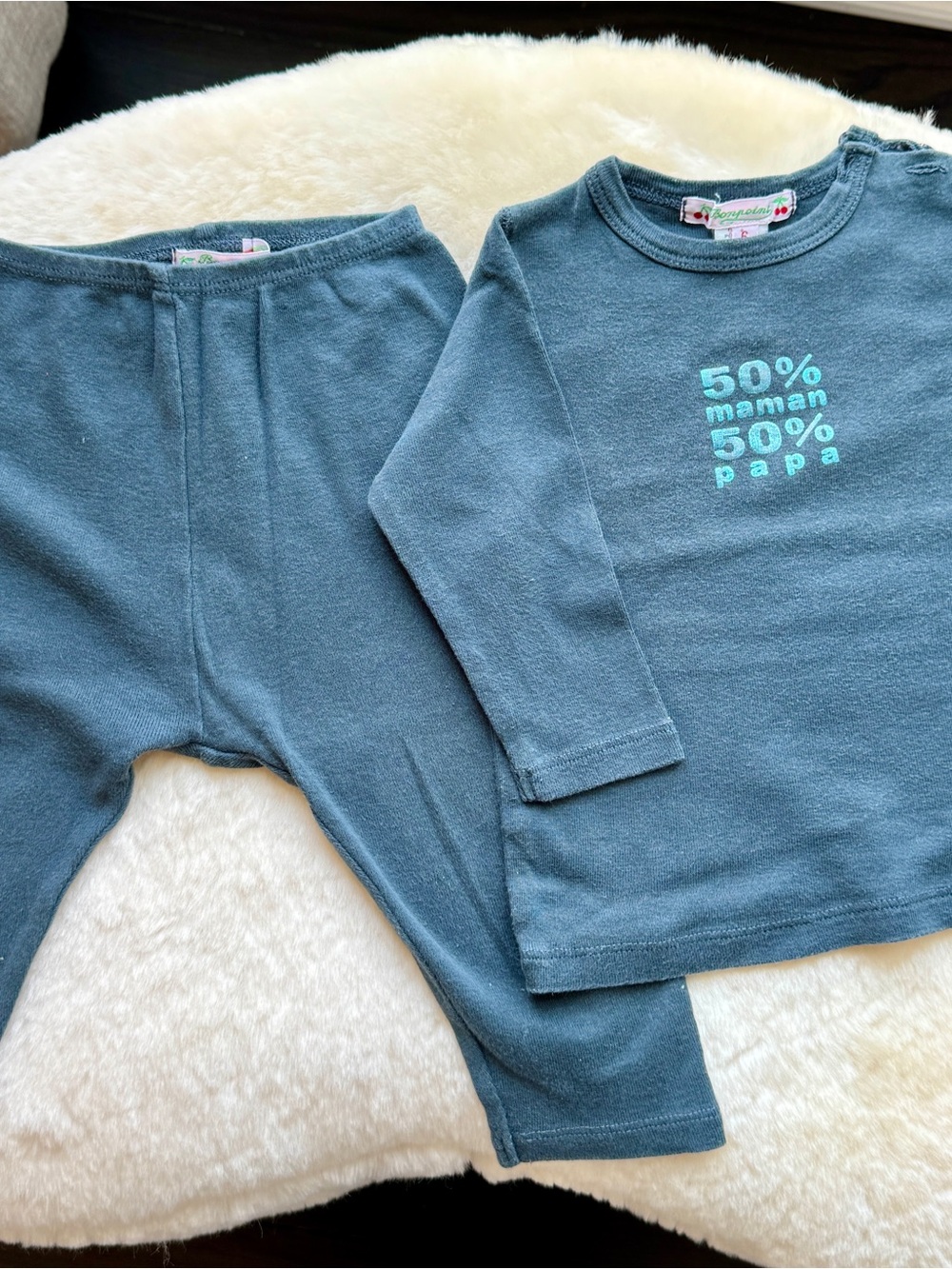 Bonpoint French Designer Two-Piece Baby Set
